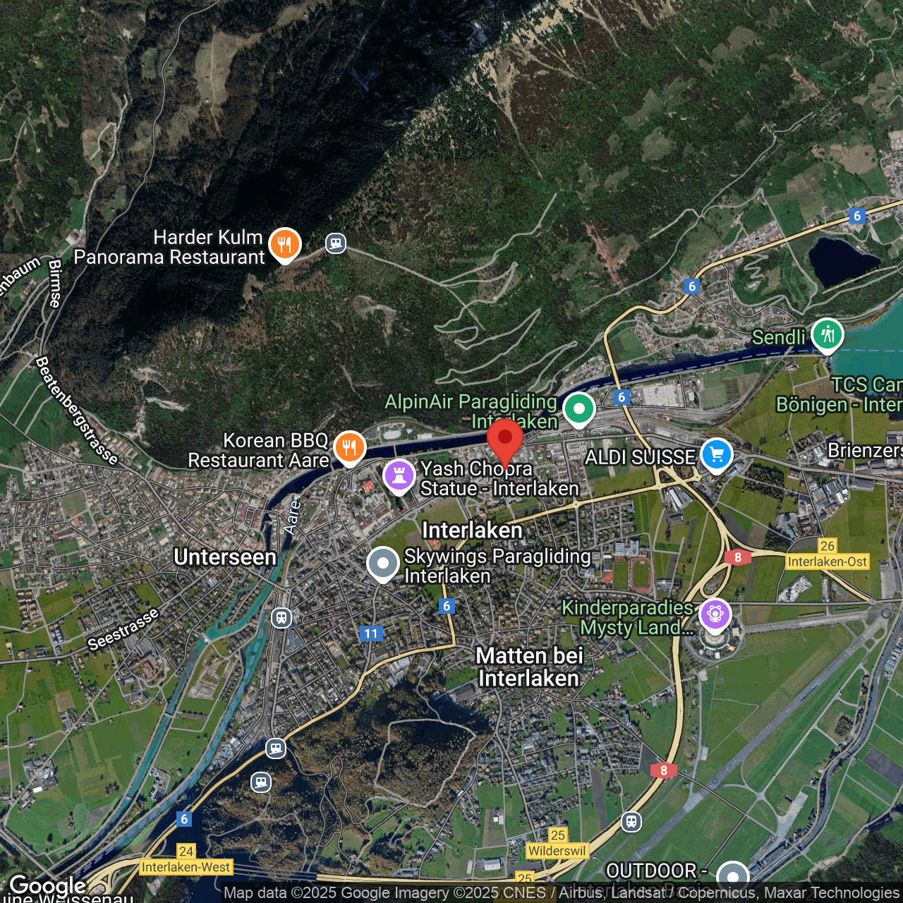 Satellitenkarte von Interlaken
