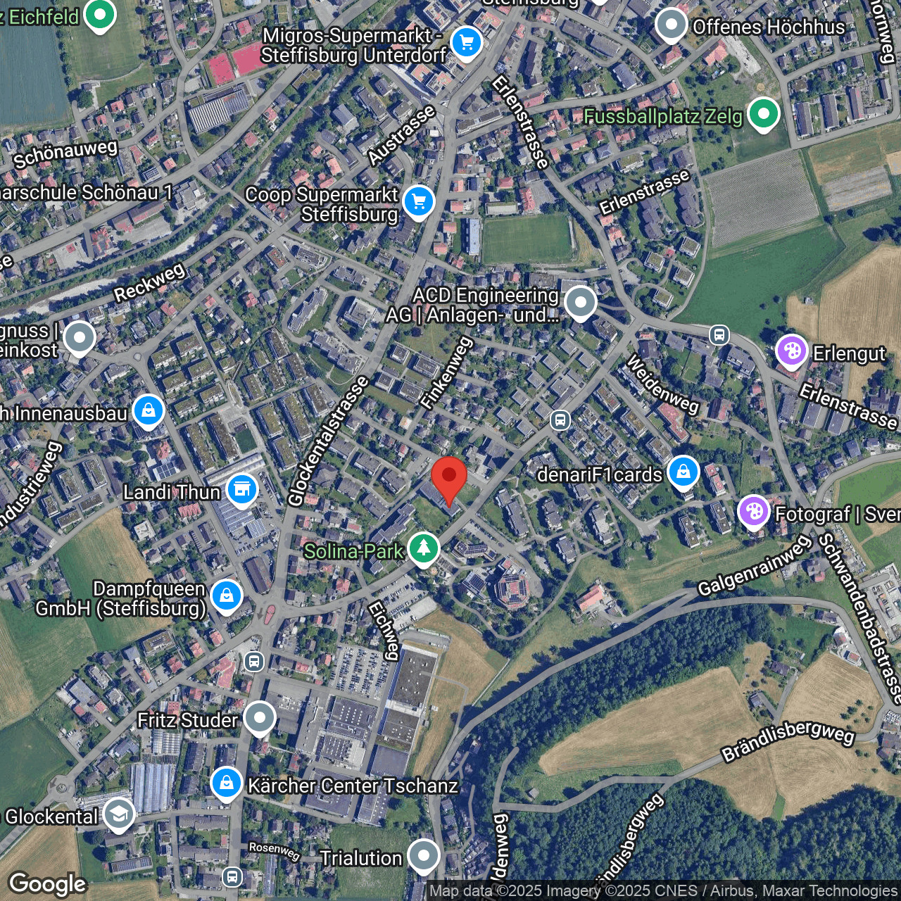 Satellitenkarte eines Stadtgebiets