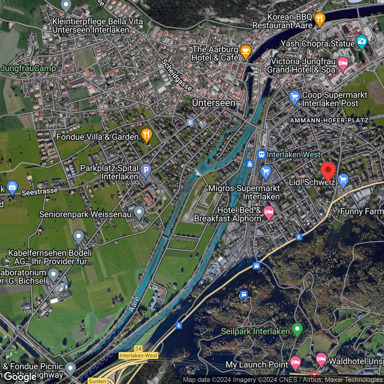 Satellitenkarte von Interlaken-West und Umgebung