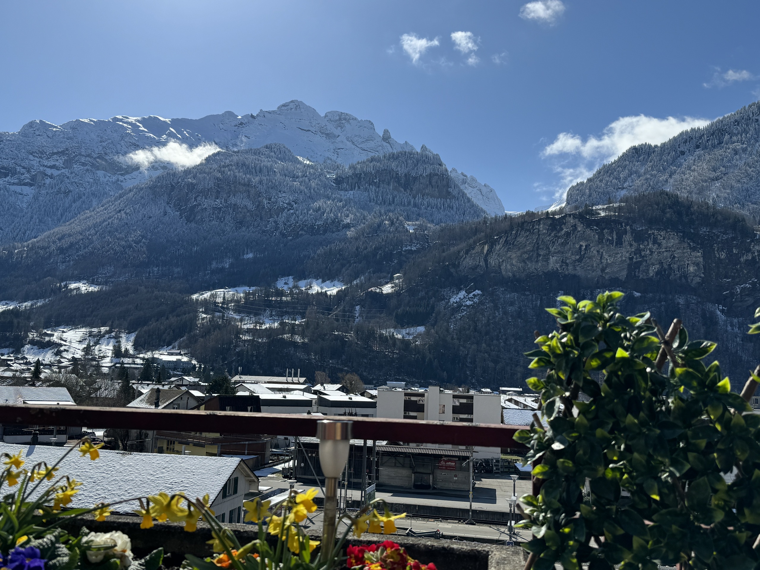 Alpenpanorama mit Balkonblick