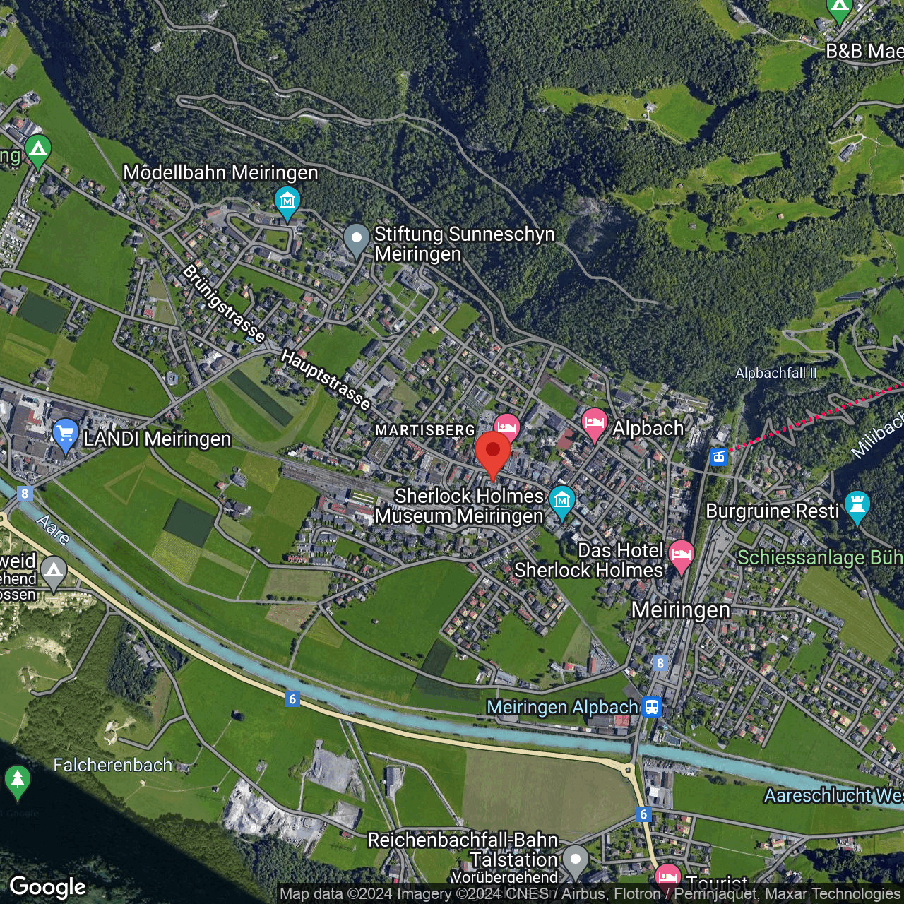Luftaufnahme einer Google-Maps-Umgebung