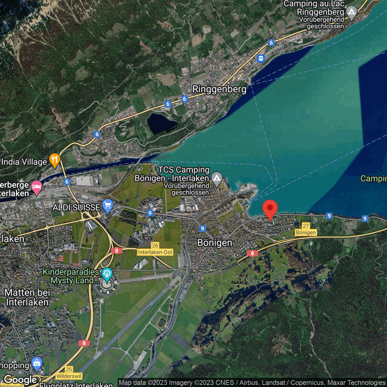 Satellitenkarte von Interlaken-Bönigen am See