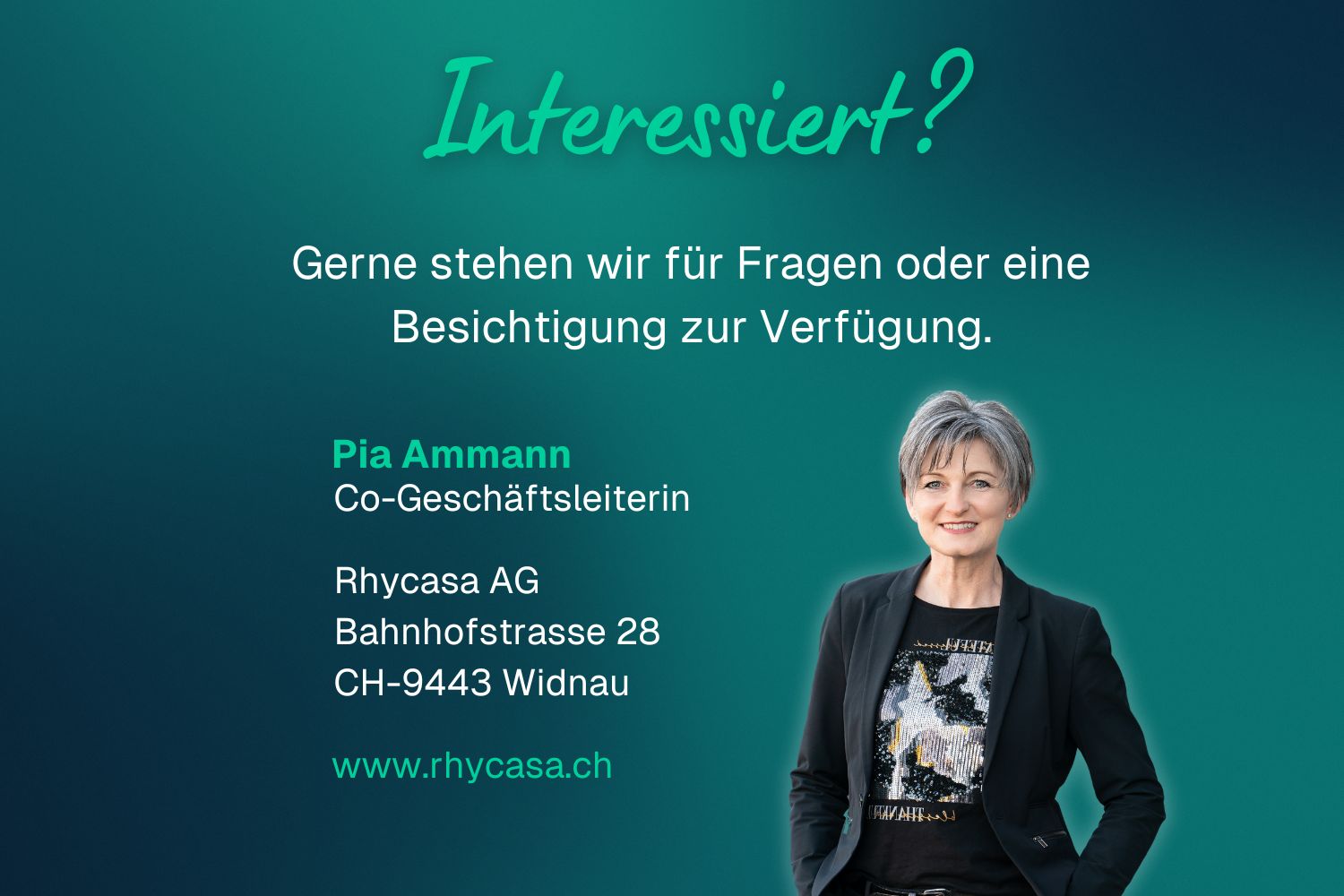 Werbe-/Kontaktslide einer Immobilienagentur