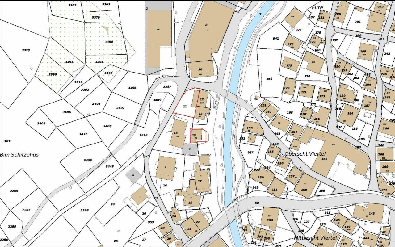Lageplan mit Flurstücken