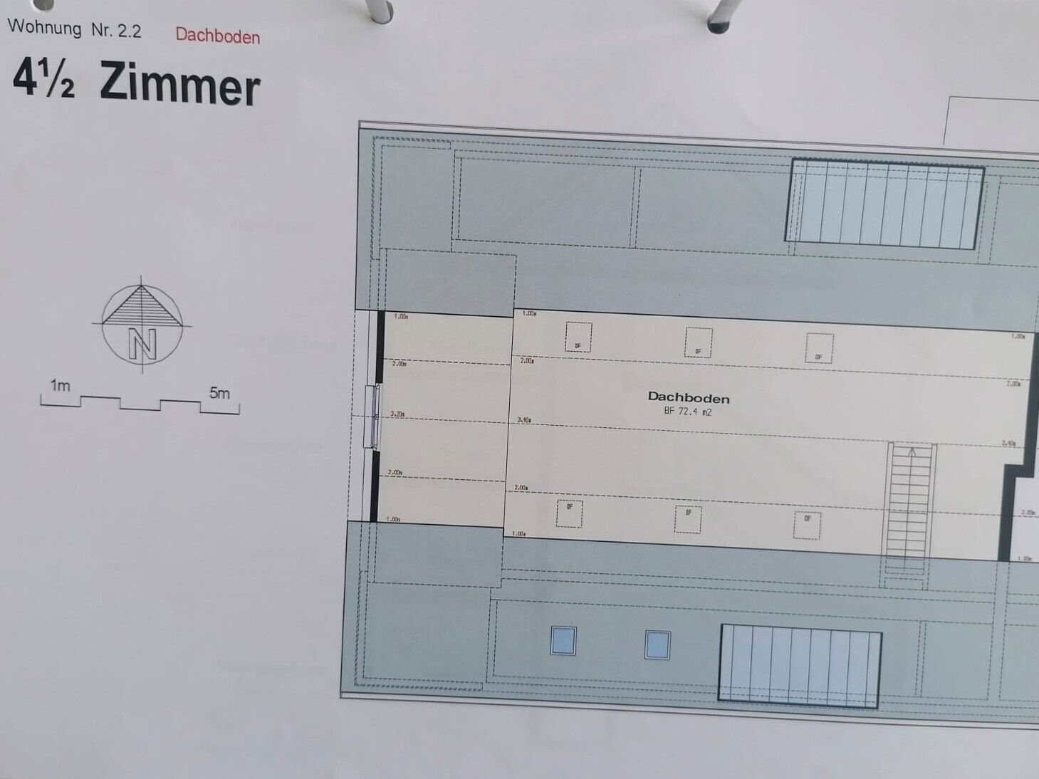Dachboden-Grundriss einer 4½-Zimmer-Wohnung