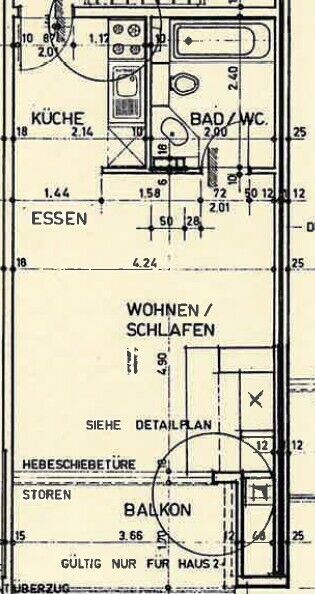 Wohnungsgrundriss mit Balkon