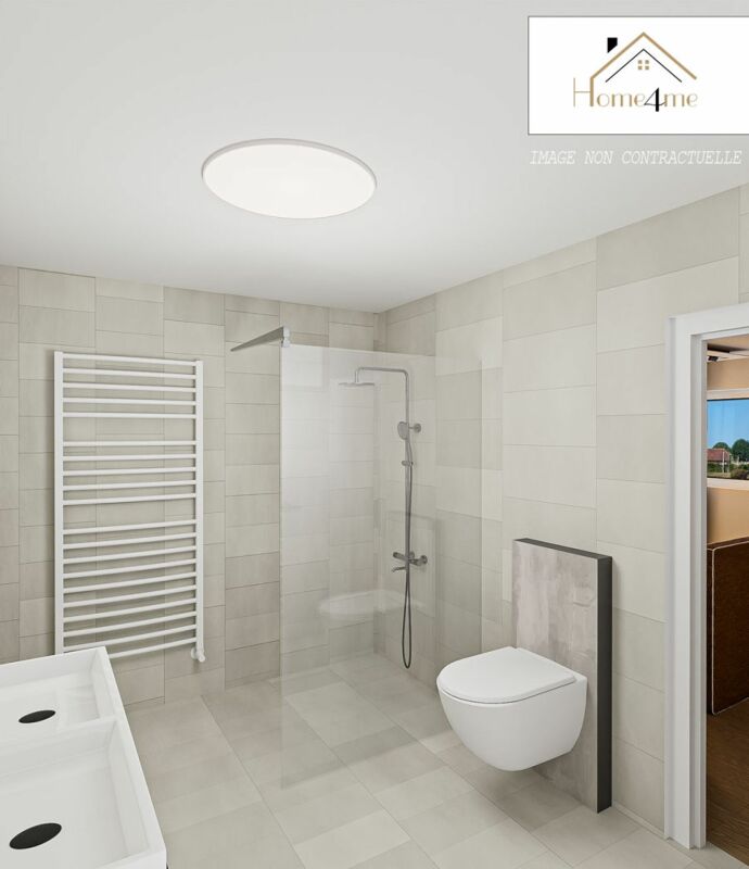 Modernes Badezimmer mit Walk-in-Dusche und wandhängendem WC