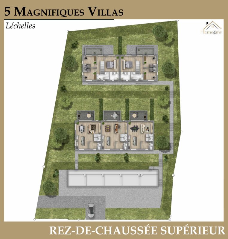 Mehrere Villen-Grundrisse