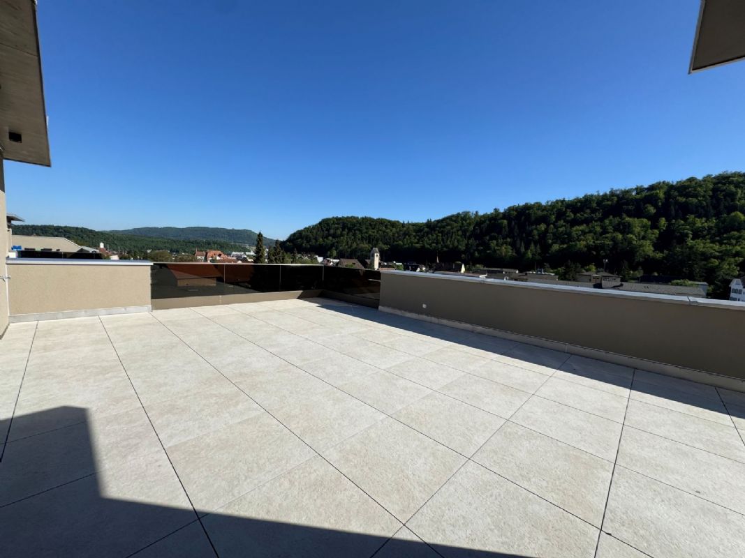 Große Dachterrasse mit Panoramablick