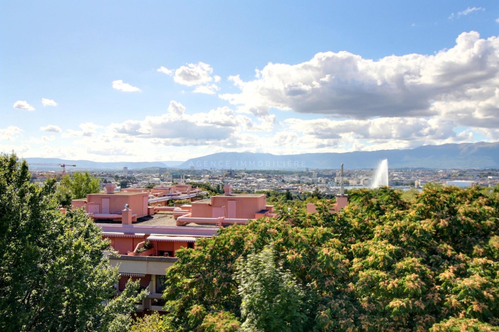 Stadtpanorama mit Bergkulisse