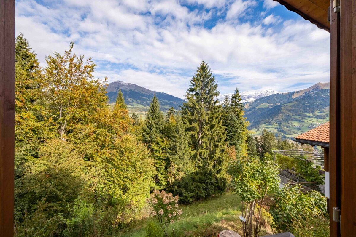 Bergblick aus dem Fenster