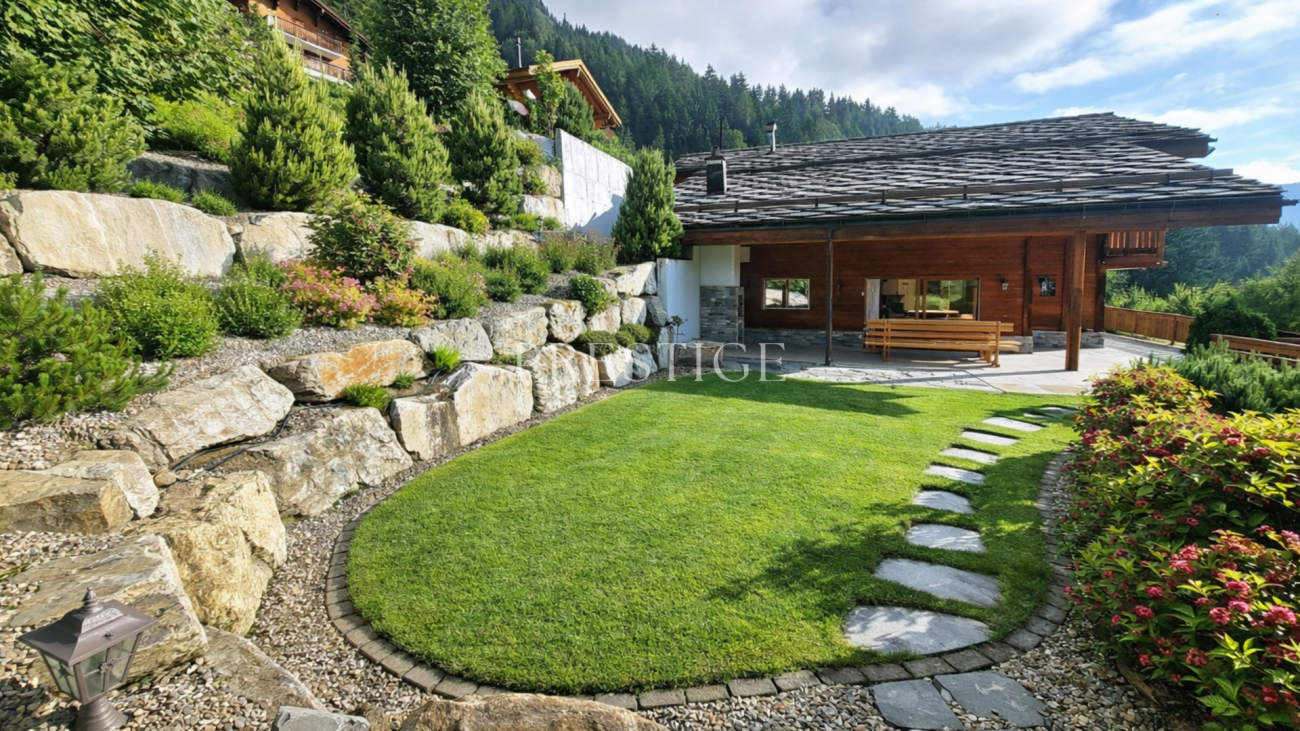 Alpenhaus mit angelegtem Garten