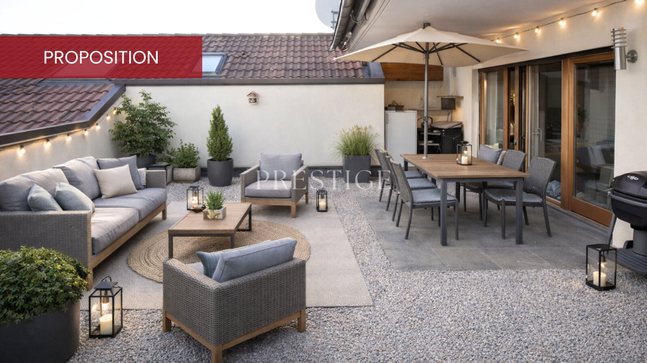 Dachterrasse mit Lounge- und Essbereich