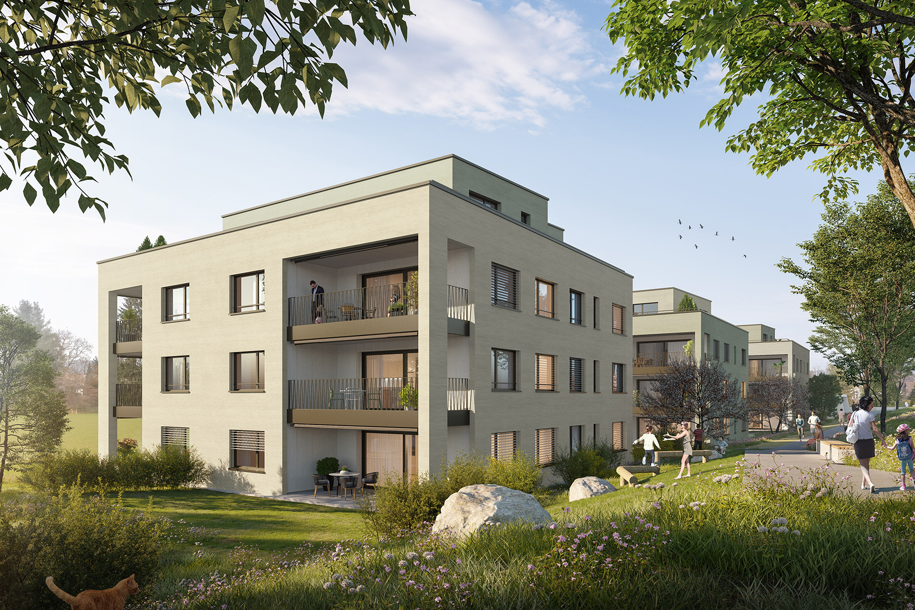 Mehrfamilienhaus mit Gartenanlage