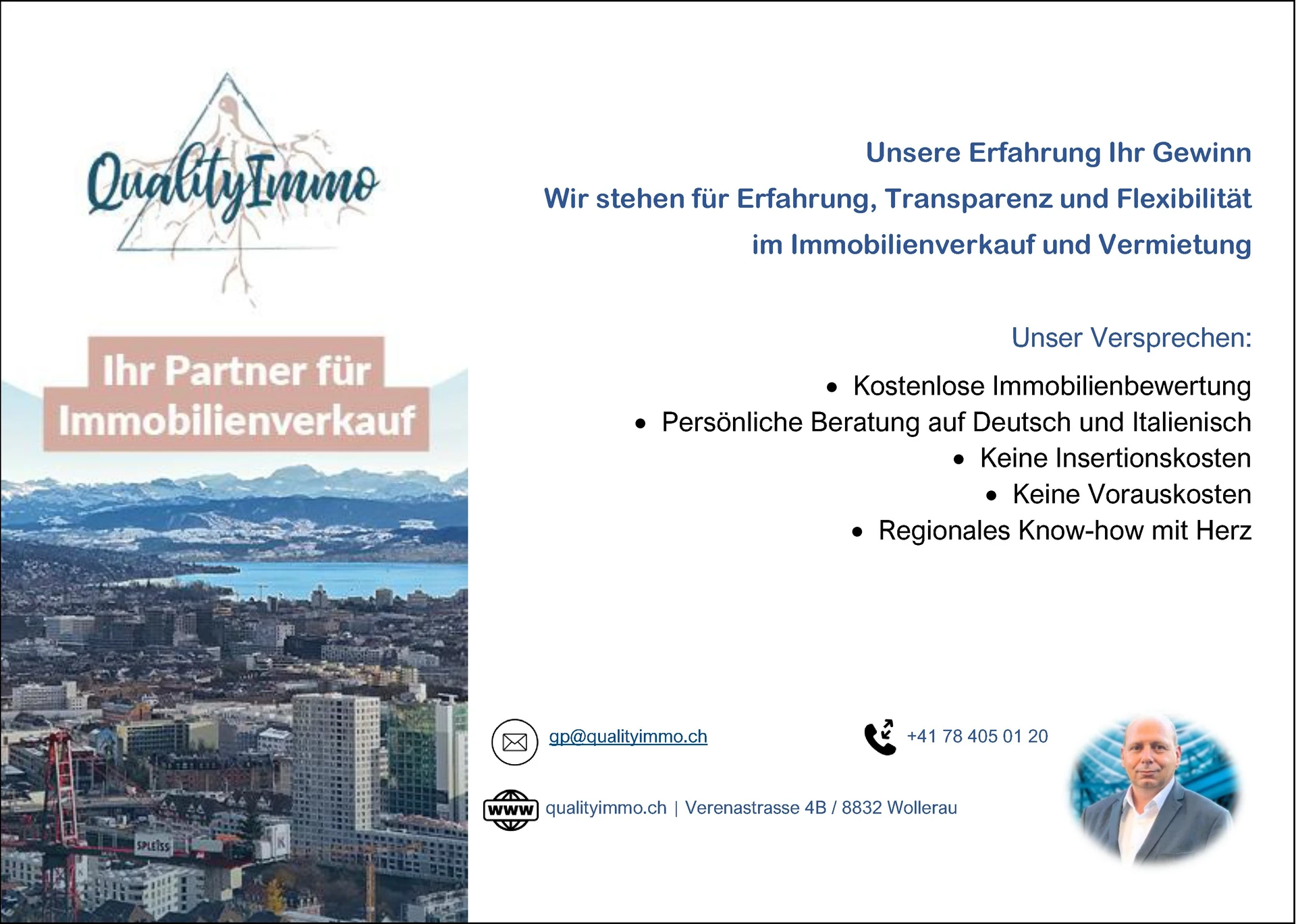 Werbebanner einer Immobilienfirma