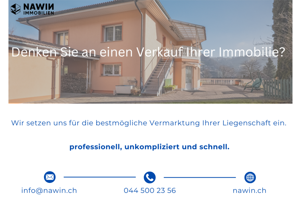 Werbebanner mit Hausansicht und Maklerhinweis