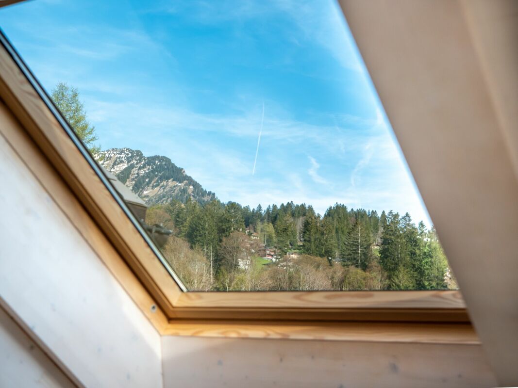 Dachfenster mit Bergblick