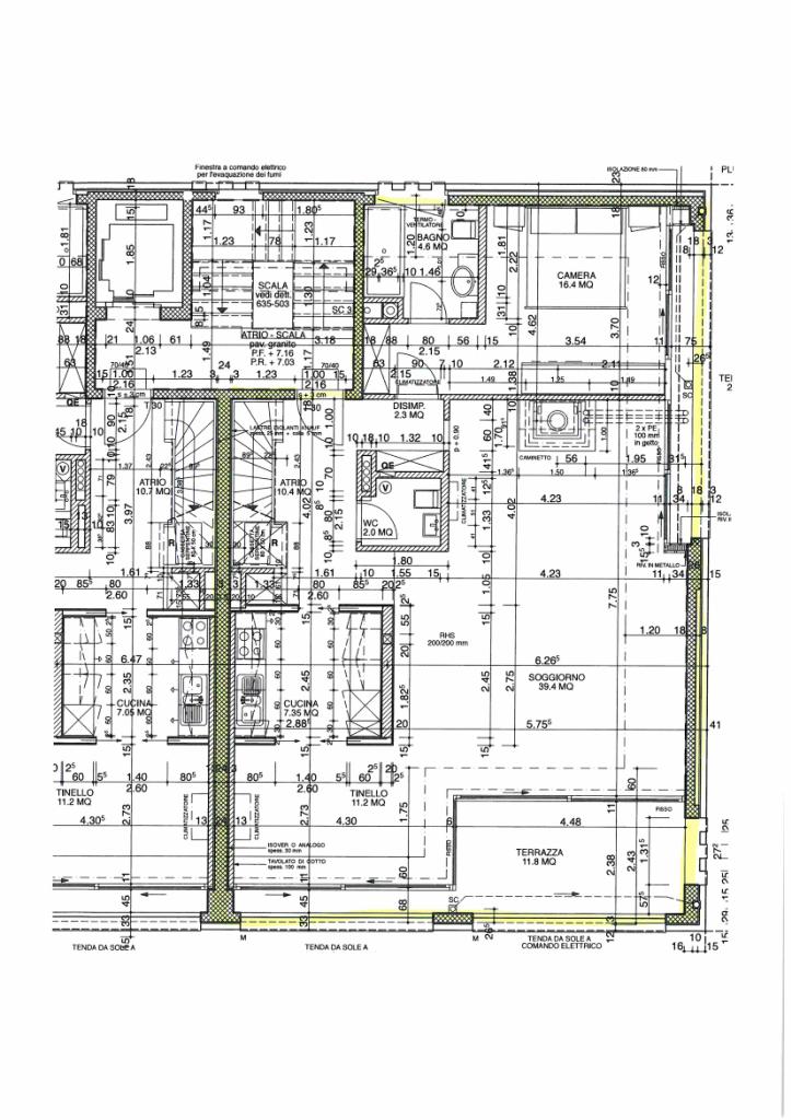 Grundriss einer Wohnung mit Terrasse