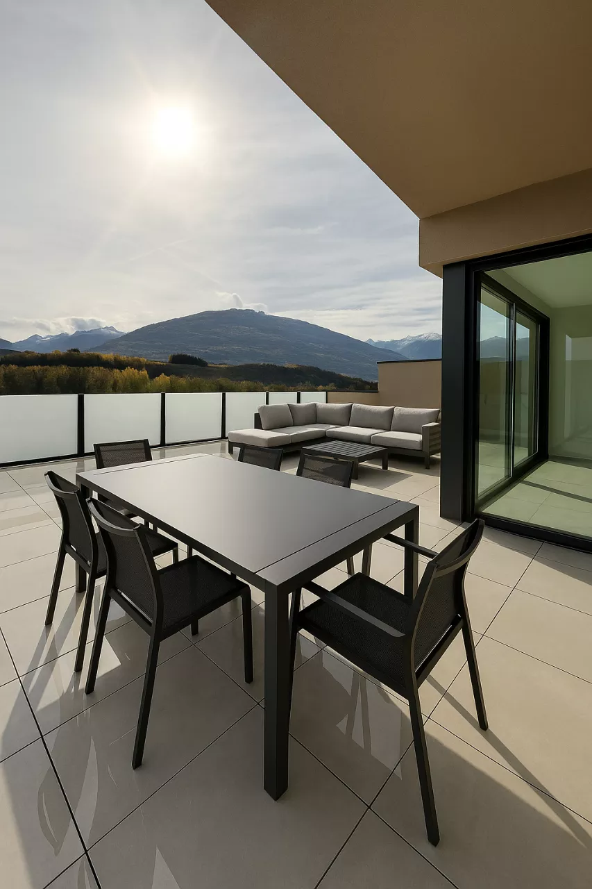 Terrasse mit Bergblick