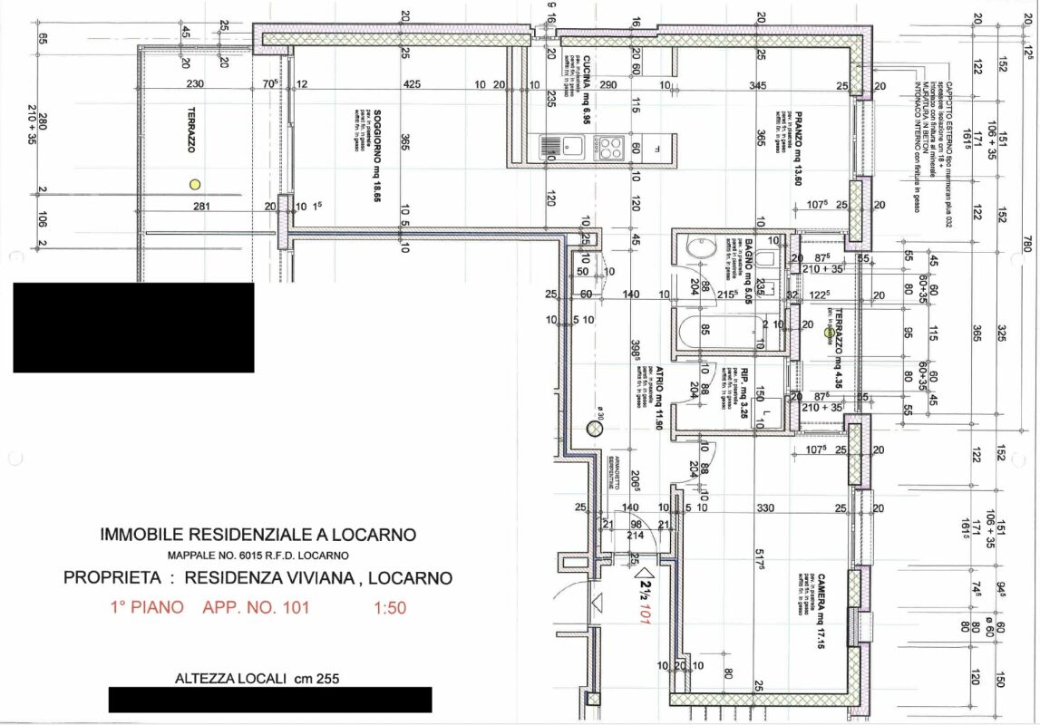 Grundriss einer Wohnimmobilie in Locarno