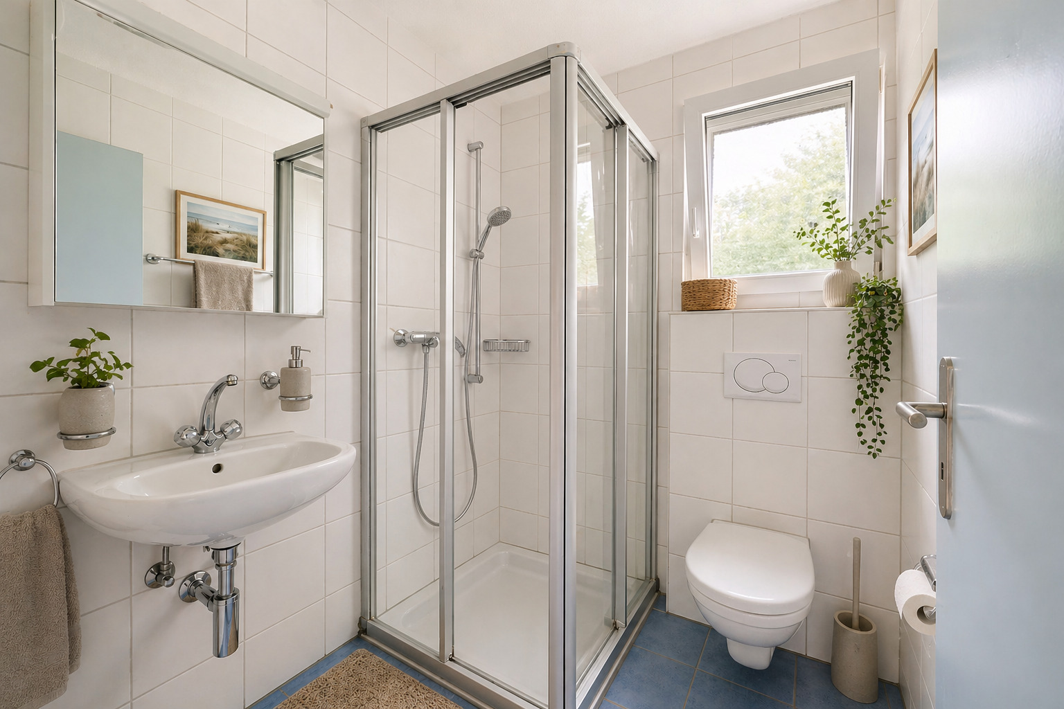 Modernes Badezimmer mit Dusche und WC