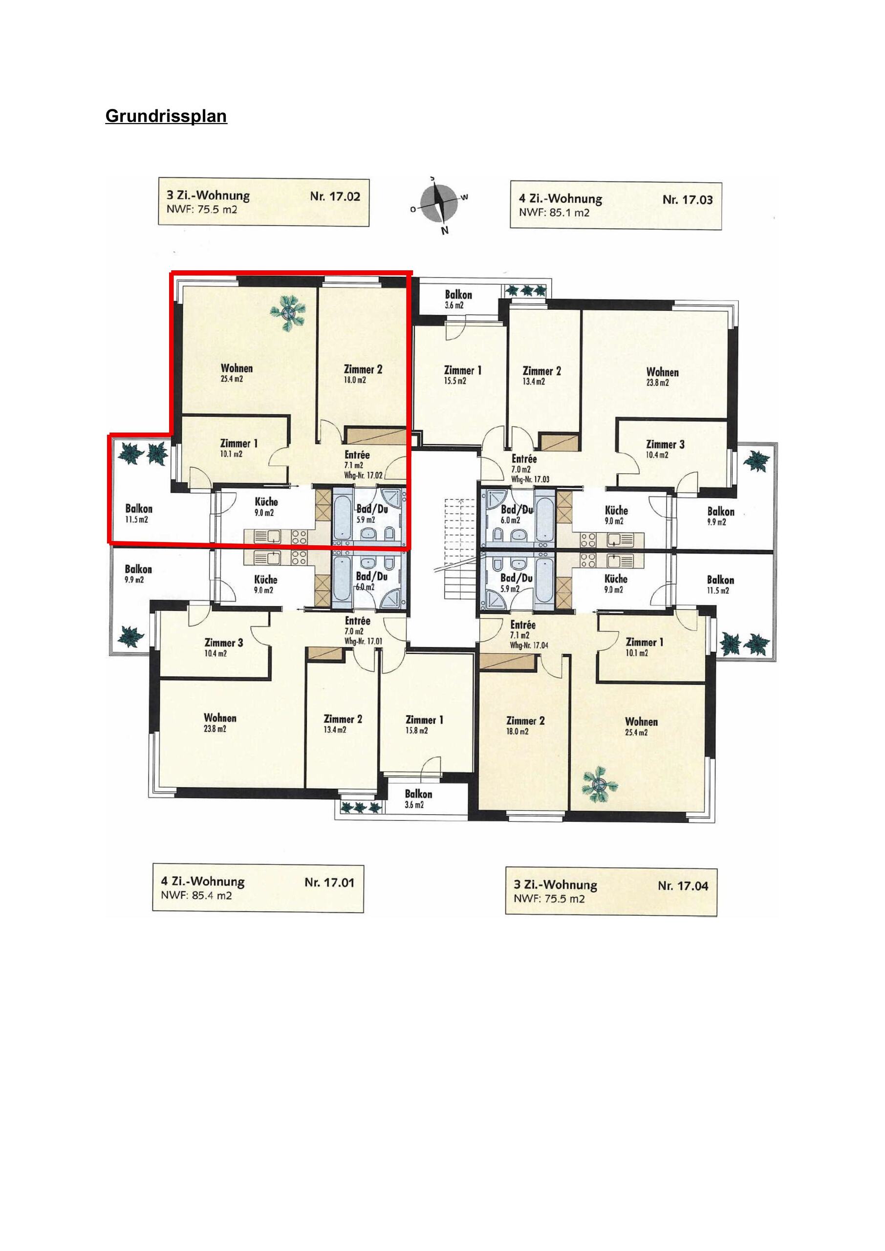 Grundriss einer Wohnung