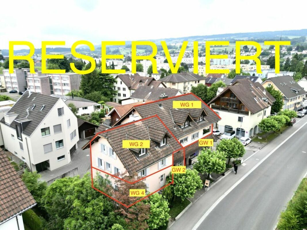 Reserviertes Wohngebiet mit Mehrfamilien- und Einfamilienhäusern