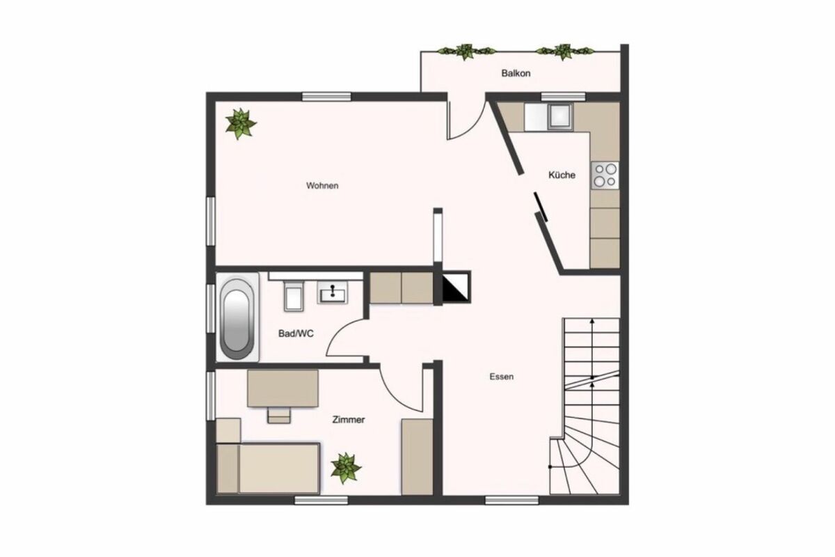 Grundriss mit Balkon