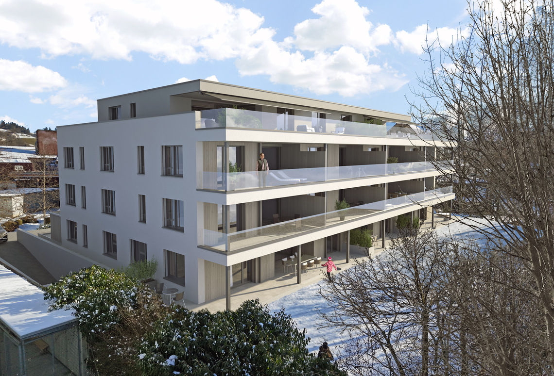 Moderne Wohnanlage mit Balkonen