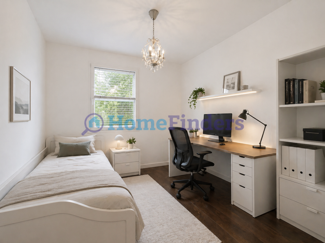 Helles Arbeits- und Schlafzimmer