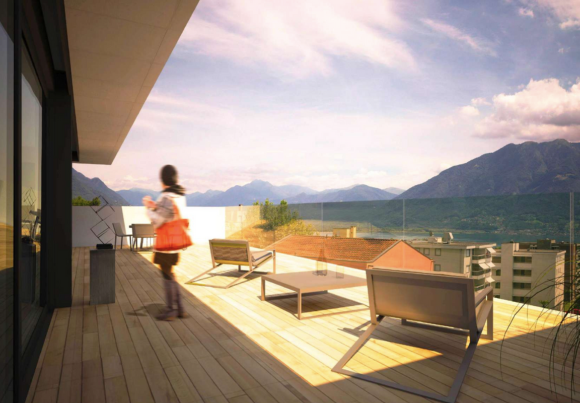 Terrasse mit Bergpanorama