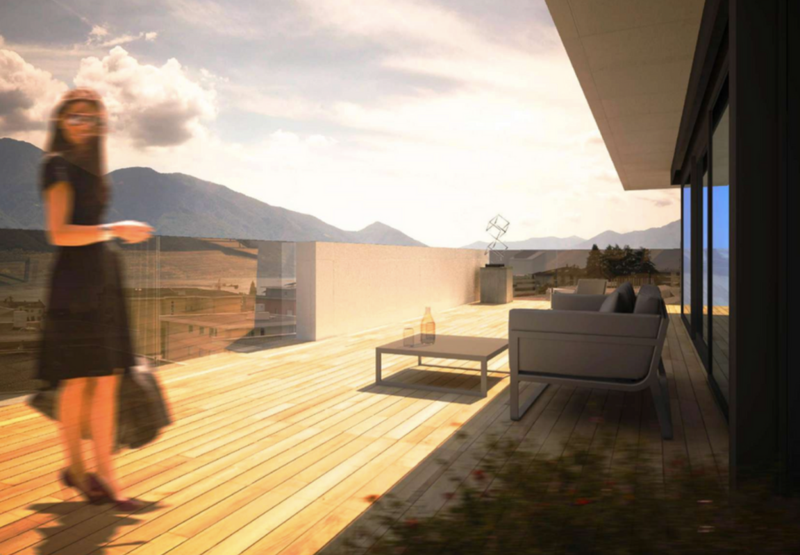 Dachterrasse mit Bergblick