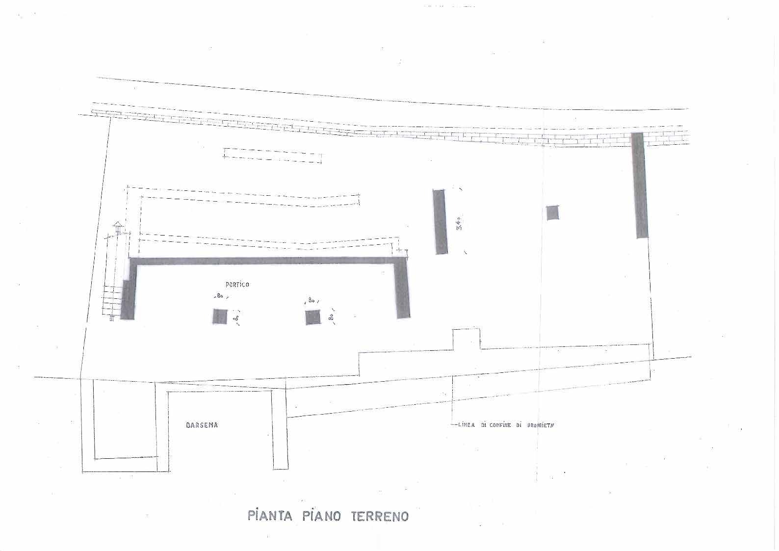 Grundriss eines Erdgeschosses mit Portico und Barbecue-Bereich