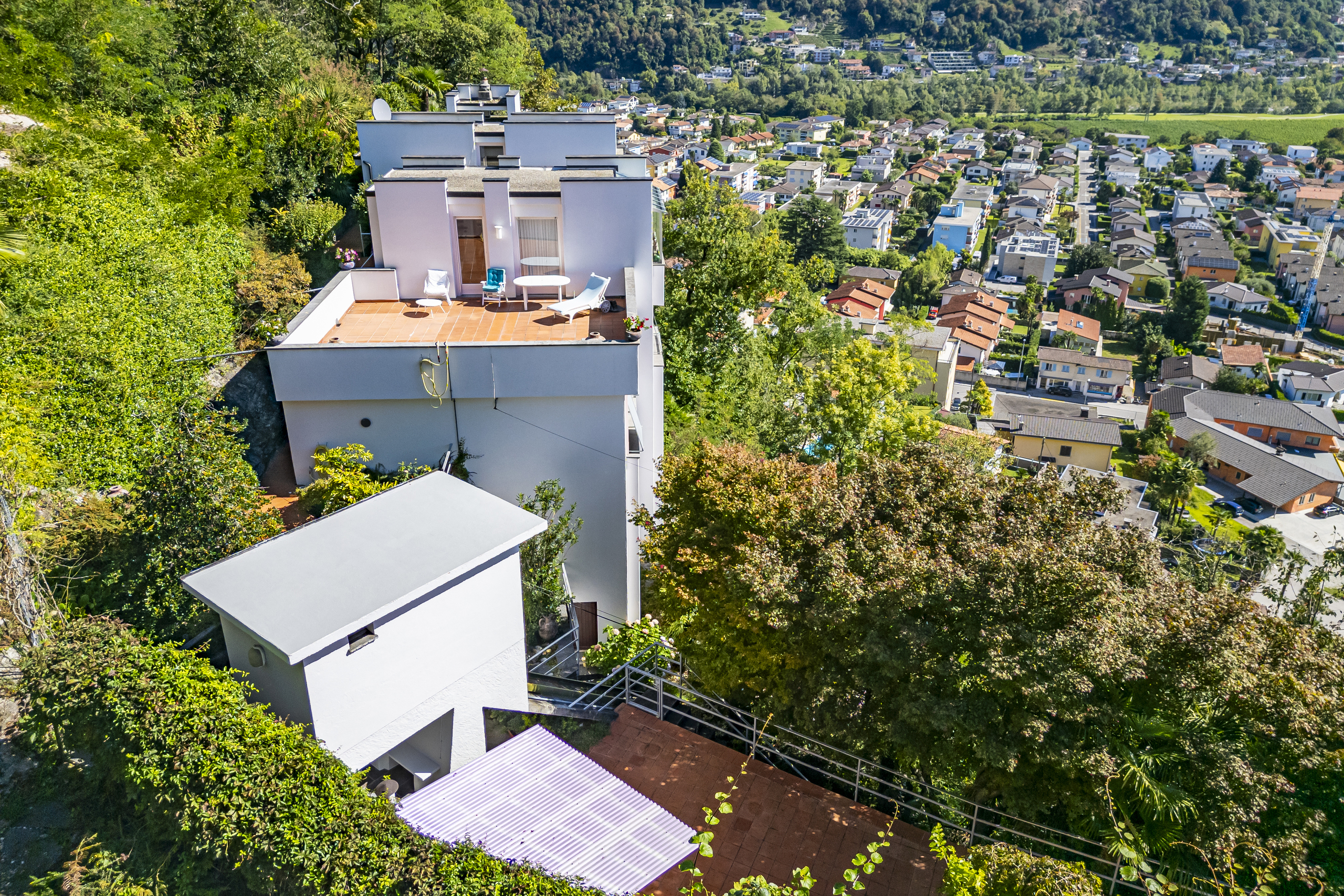 Dachterrasse mit Stadtblick