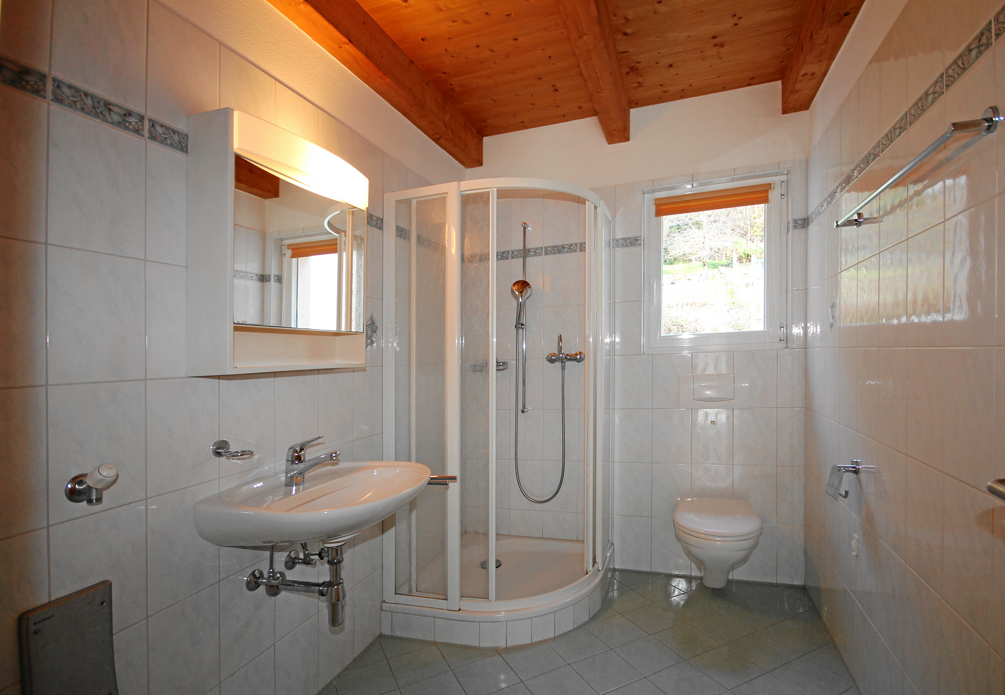 Badezimmer mit Dusche und WC