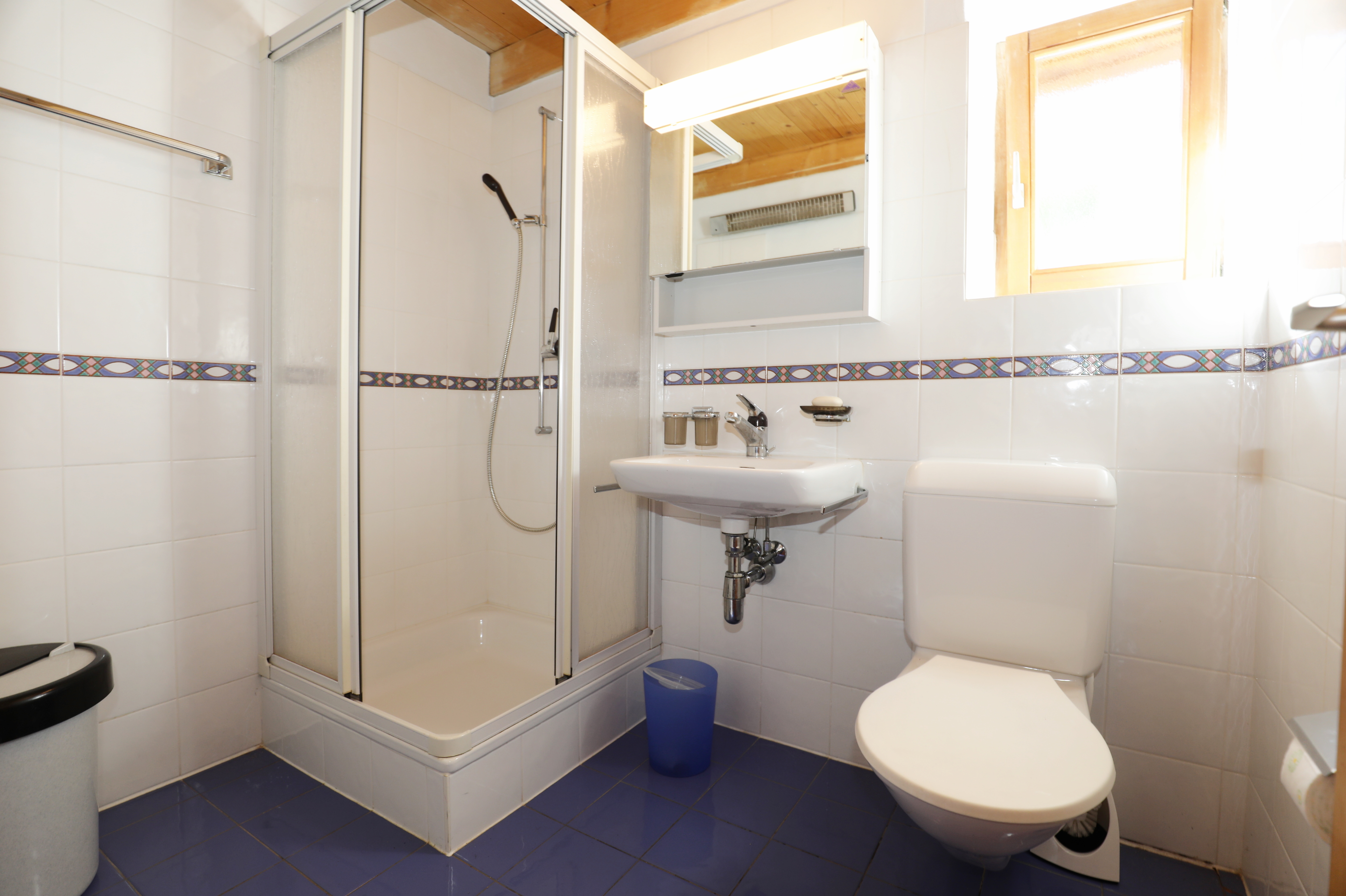 Kleines Badezimmer mit Dusche und WC