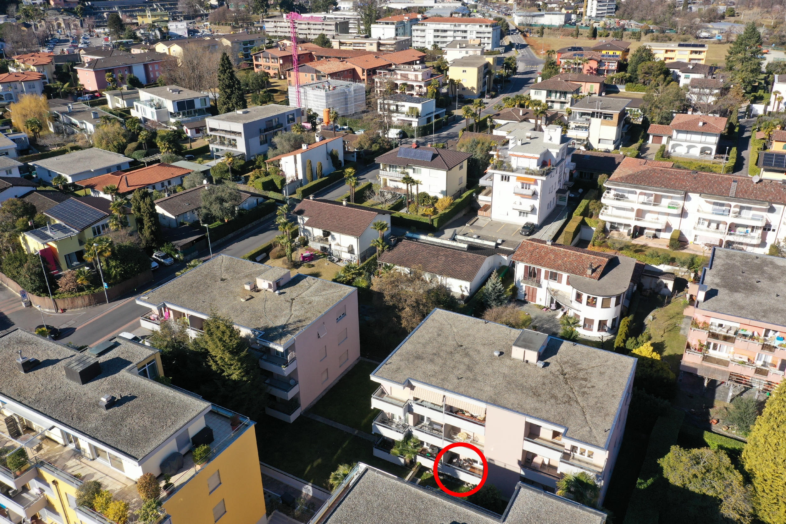 Luftaufnahme eines Wohnviertels