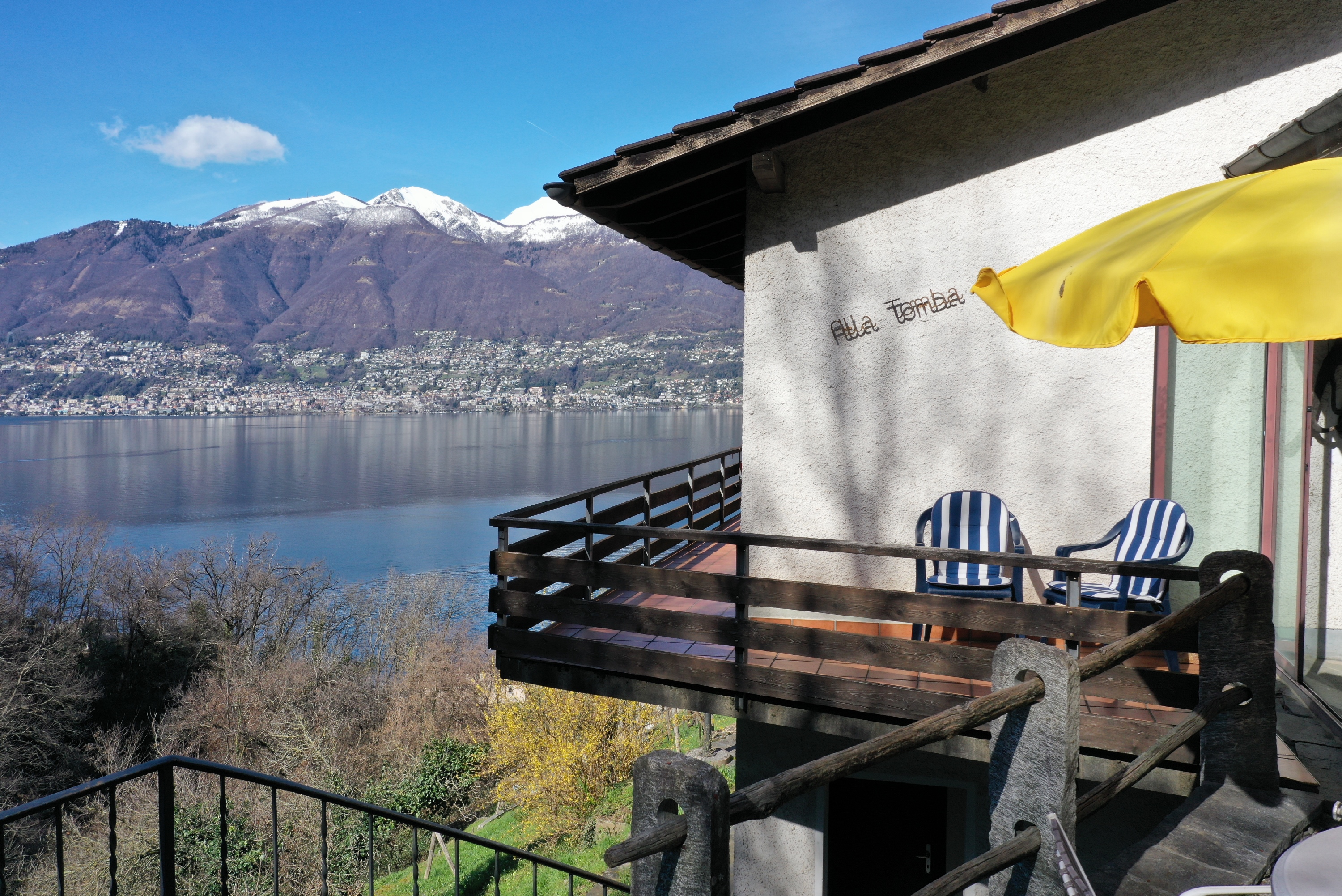 Balkon mit Seeblick und Bergpanorama