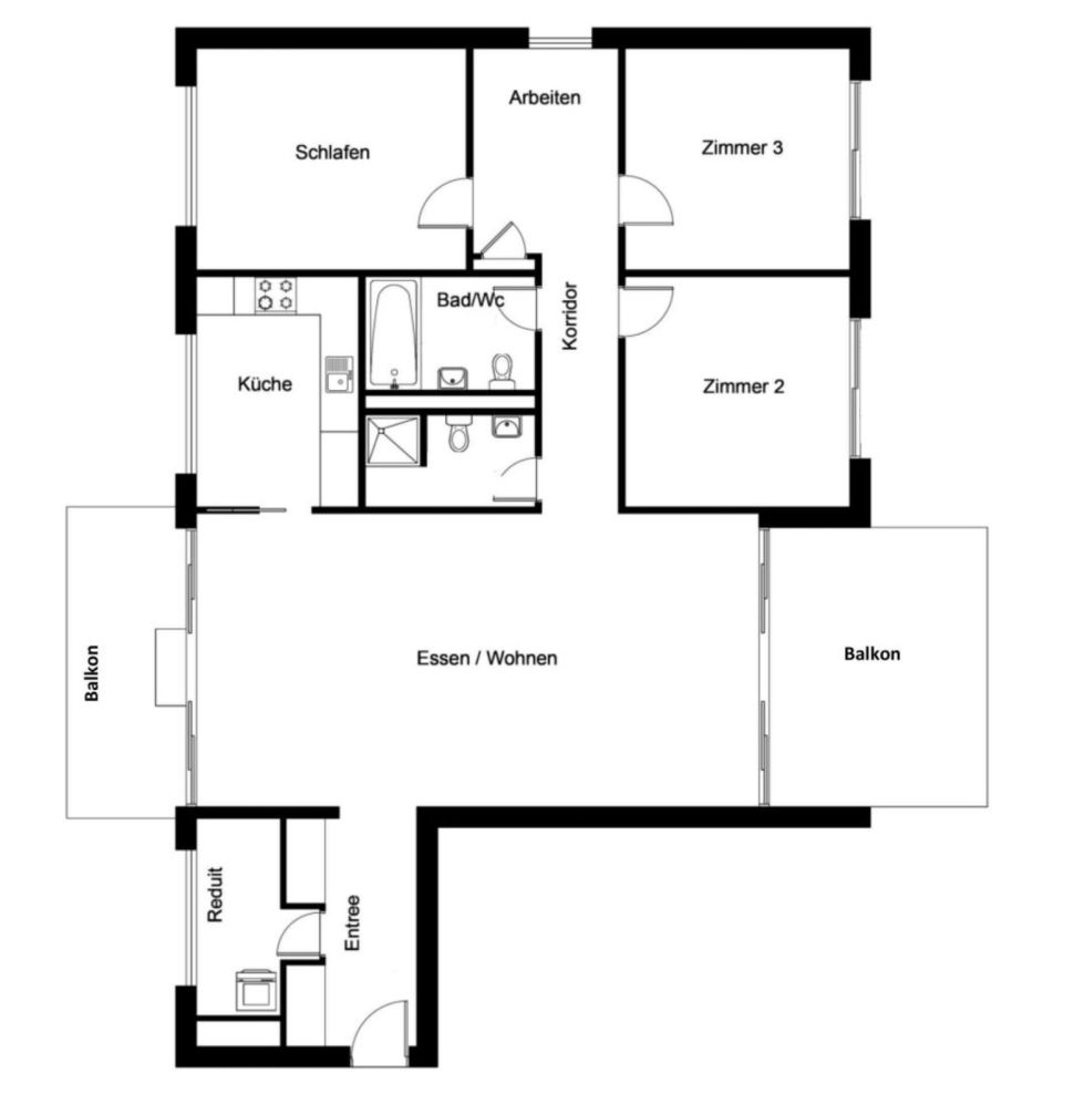 Grundriss einer Wohnung
