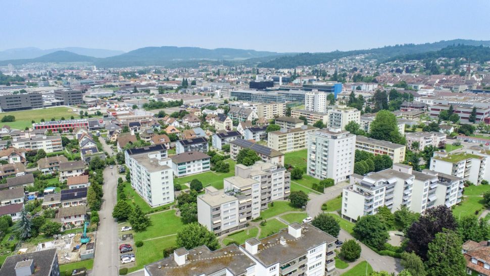 Stadtpanorama aus der Luft