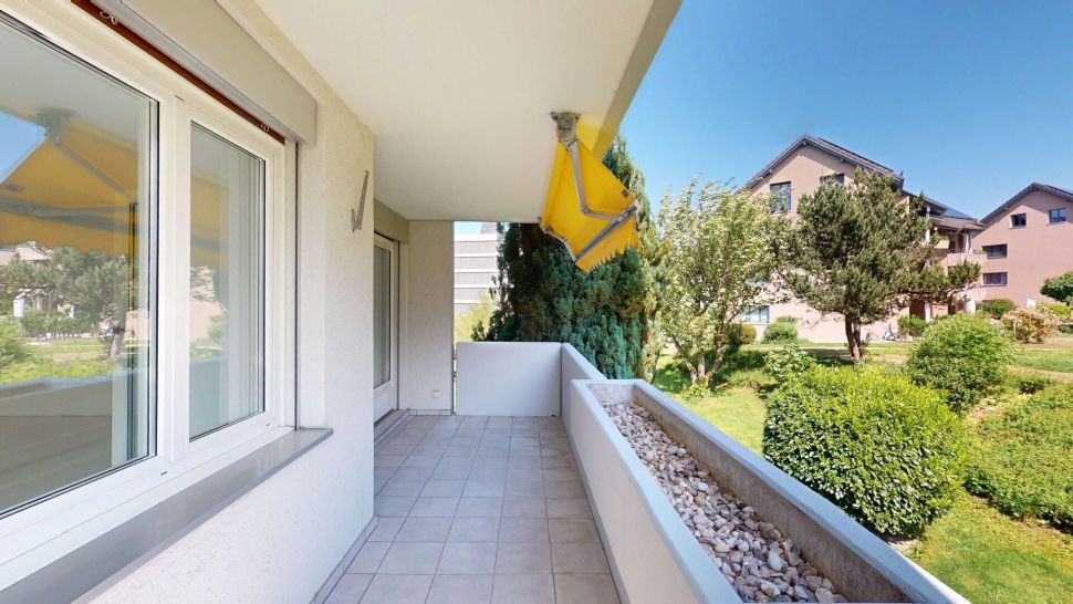 Balkon mit Gartenblick