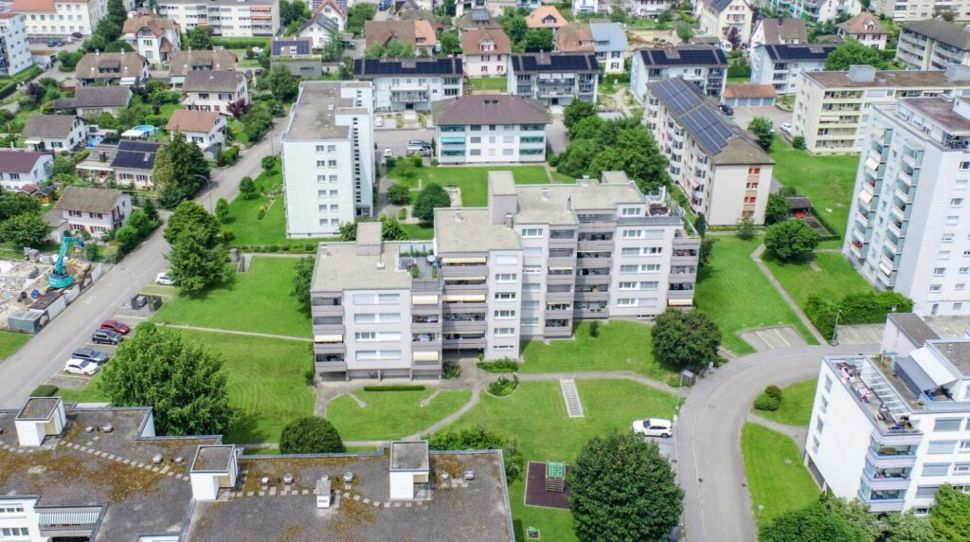 Luftaufnahme eines Wohnquartiers