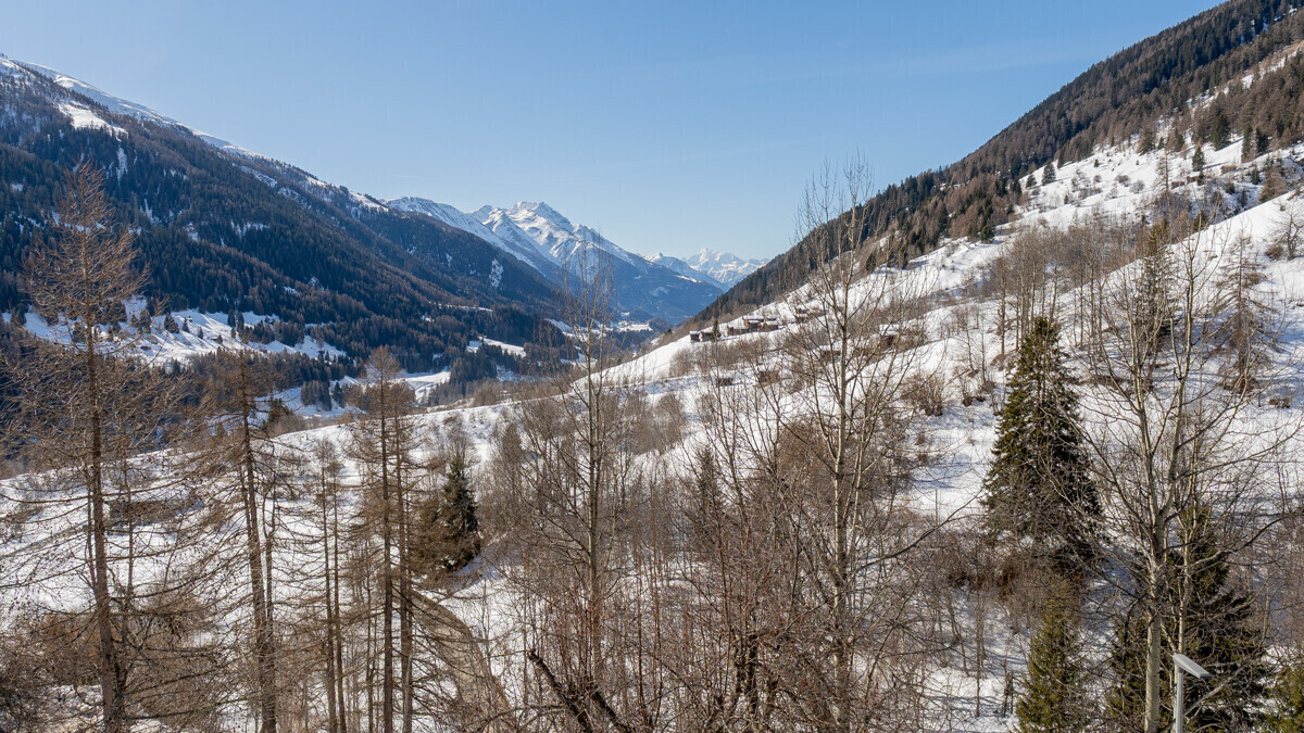 Berglandschaft mit Schneefeldern