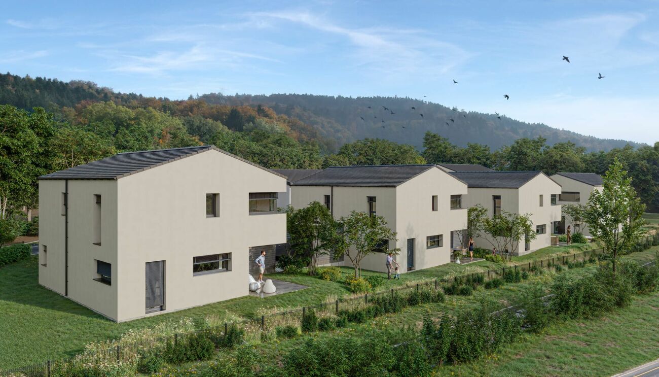 Wohnanlage in Hanglage mit moderner Architektur
