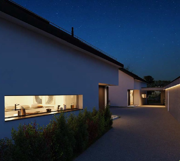 Modernes Haus bei Nacht