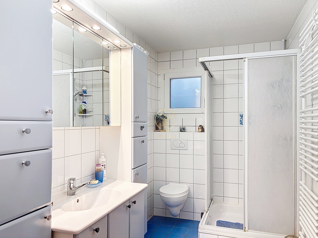 Kleines Badezimmer mit Dusche und WC