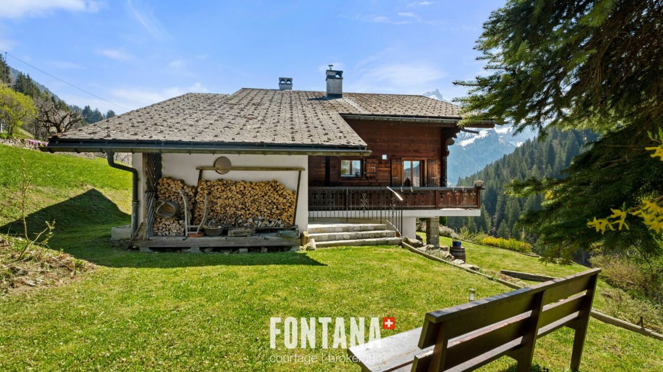Alpenhaus mit Bergblick