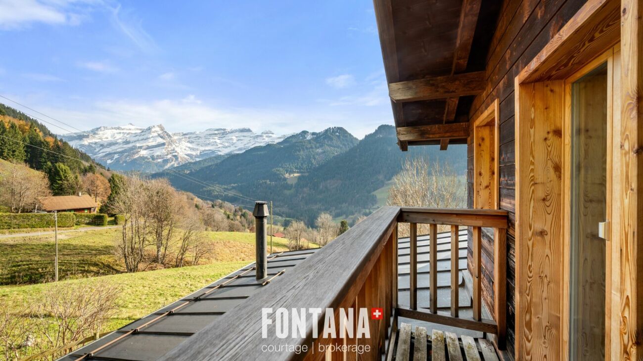 Balkon mit Alpenblick