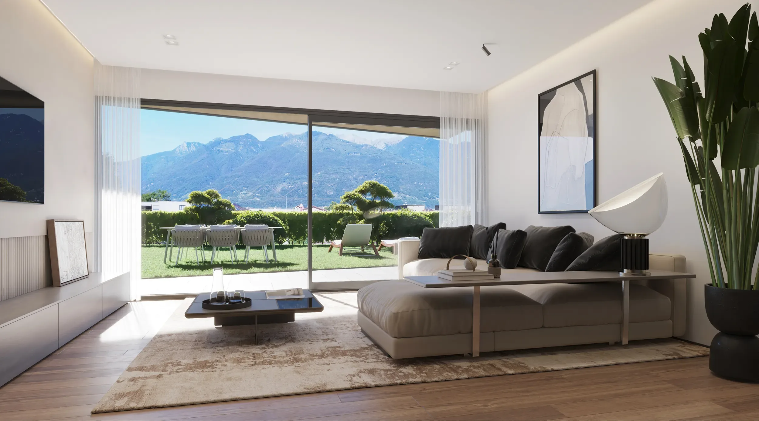 Moderner Wohnraum mit Panoramablick