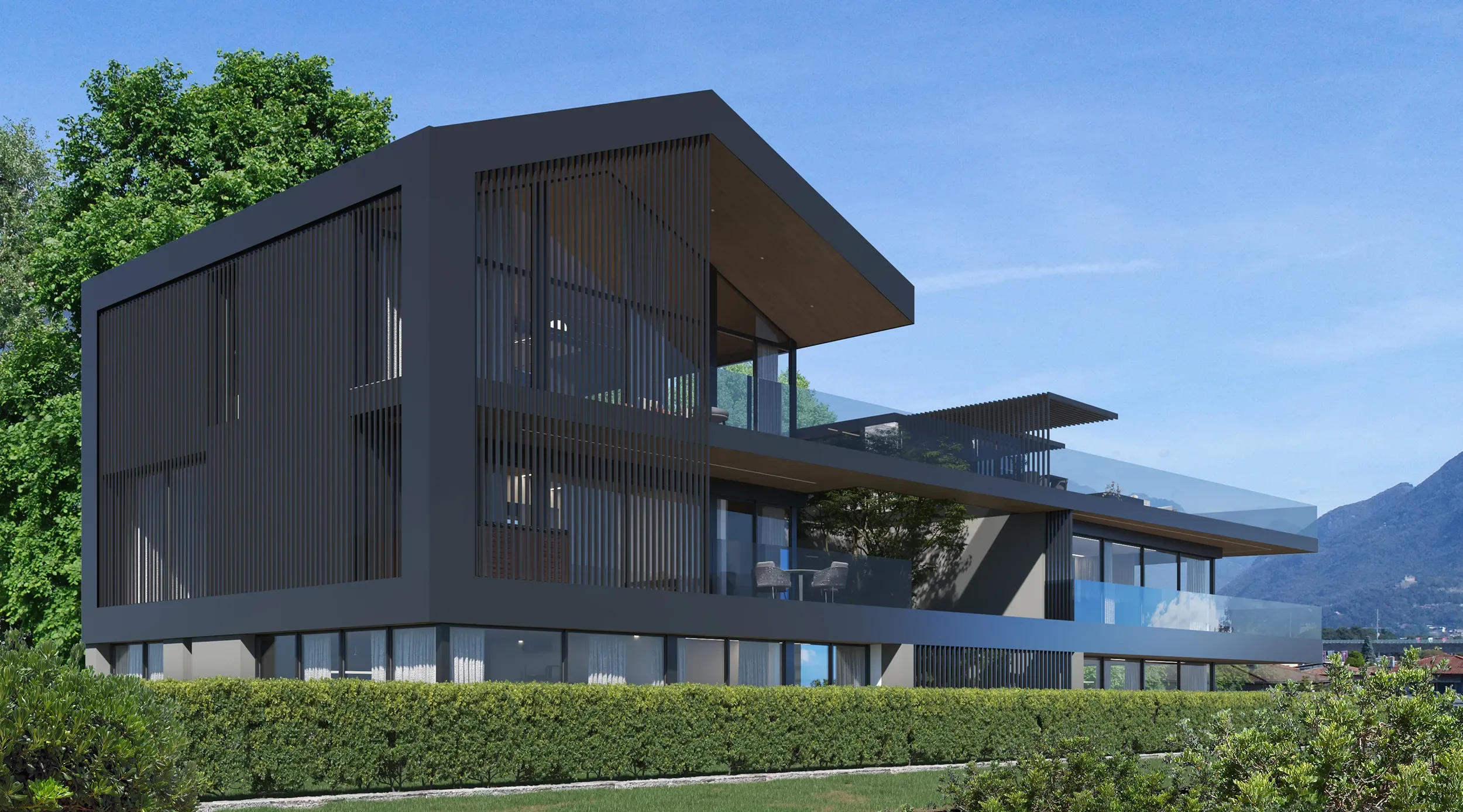 Modernes Luxushaus mit Bergblick